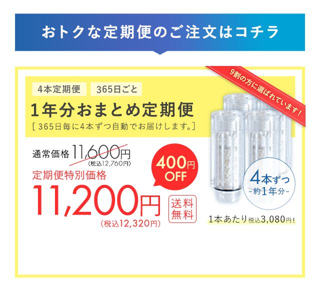 1番おトクな「1年分おまとめ定期便」を注文する